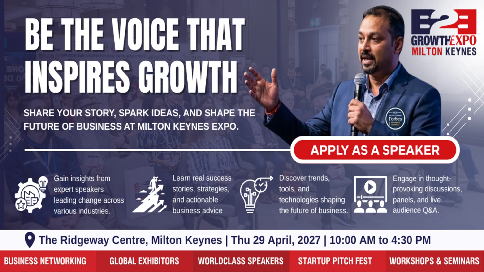 Milton Keynes B2B Growth Expo 2027 | Become A Speakers At Premier B2B Show